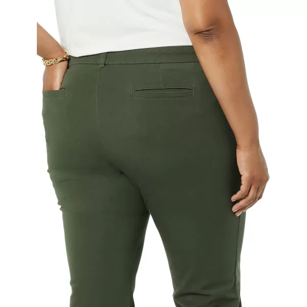 Amazon Essentials Womens BiStretch Full Length Straight Leg PantDark Green