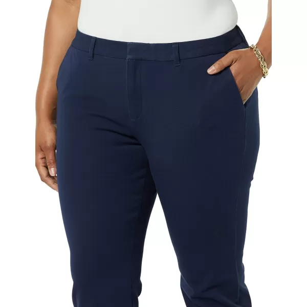 Amazon Essentials Womens BiStretch Full Length Straight Leg PantNavy