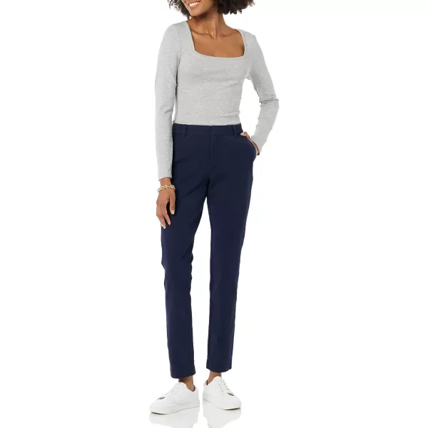 Amazon Essentials Womens BiStretch Full Length Straight Leg PantNavy