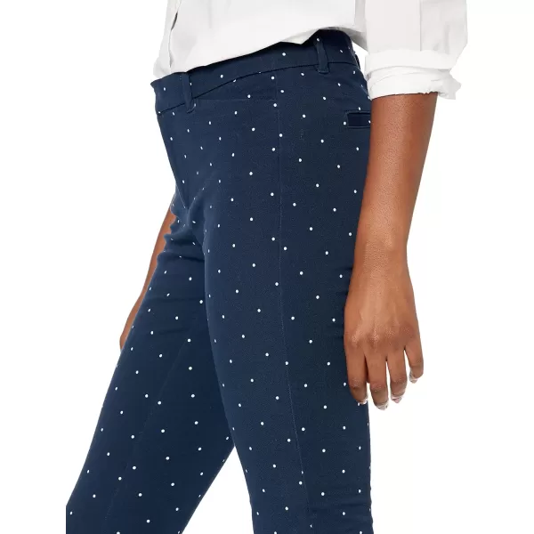 Amazon Essentials Womens BiStretch Skinny Ankle Pant Available in Plus SizeNavy Dots