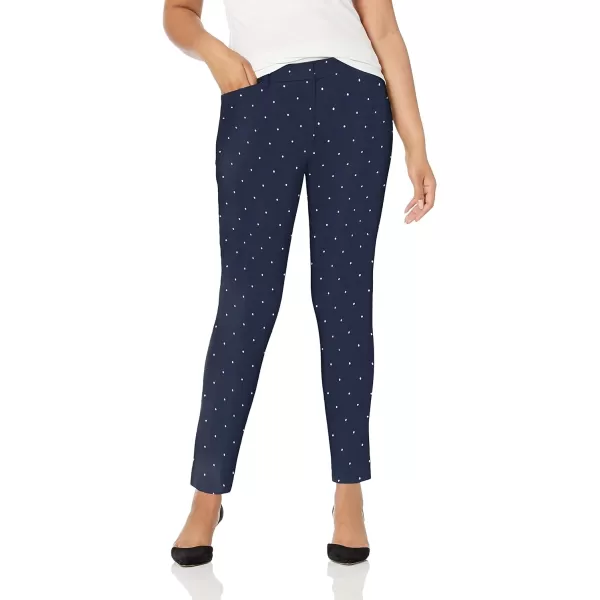 Amazon Essentials Womens BiStretch Skinny Ankle Pant Available in Plus SizeNavy Dots