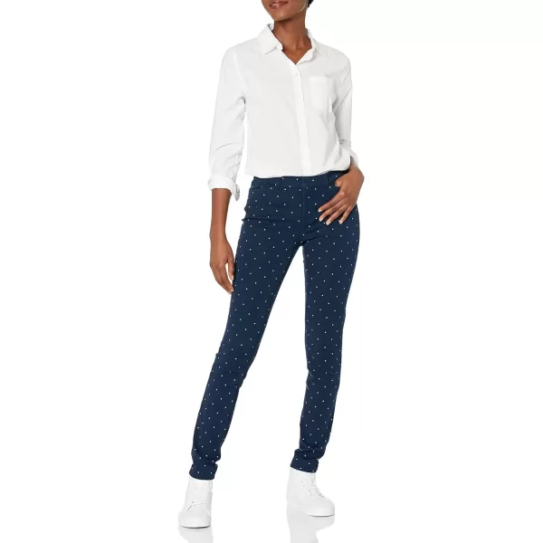 Amazon Essentials Womens BiStretch Skinny Ankle Pant Available in Plus SizeNavy Dots