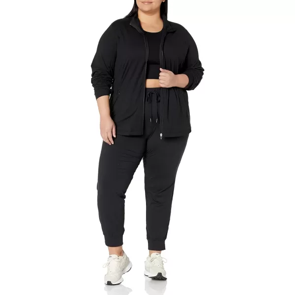 Amazon Essentials Womens Brushed Tech Stretch FullZip Jacket Available in Plus SizeBlack