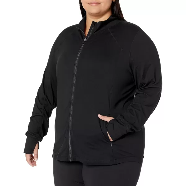 Amazon Essentials Womens Brushed Tech Stretch FullZip Jacket Available in Plus SizeBlack