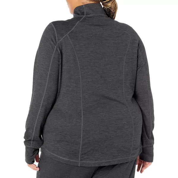 Amazon Essentials Womens Brushed Tech Stretch FullZip Jacket Available in Plus SizeBlack Space Dye