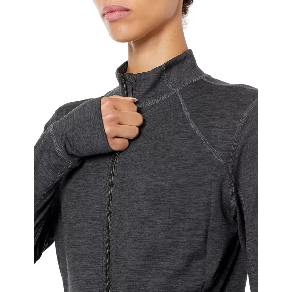 Amazon Essentials Womens Brushed Tech Stretch FullZip Jacket Available in Plus SizeBlack Space Dye