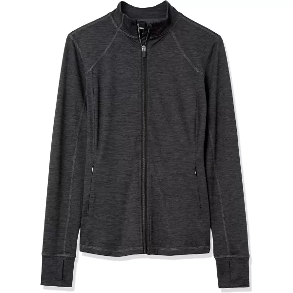 Amazon Essentials Womens Brushed Tech Stretch FullZip Jacket Available in Plus SizeBlack Space Dye