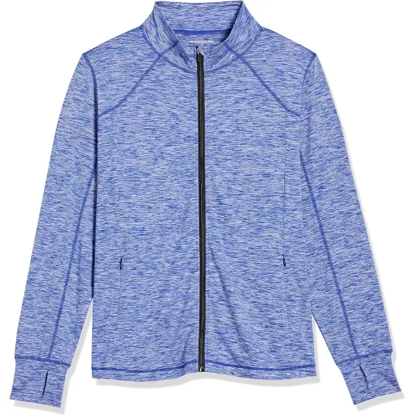 Amazon Essentials Womens Brushed Tech Stretch FullZip Jacket Available in Plus SizeBlue Space Dye