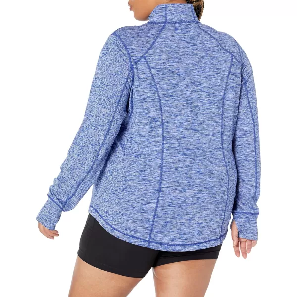 Amazon Essentials Womens Brushed Tech Stretch FullZip Jacket Available in Plus SizeBlue Space Dye