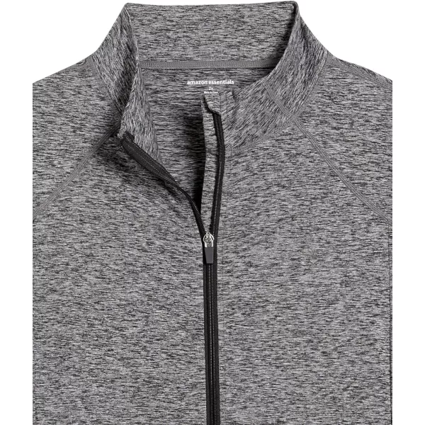 Amazon Essentials Womens Brushed Tech Stretch FullZip Jacket Available in Plus SizeDark Grey Space Dye