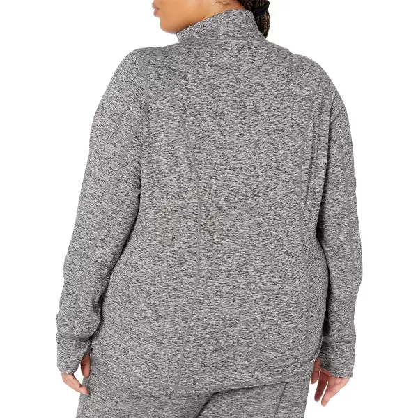 Amazon Essentials Womens Brushed Tech Stretch FullZip Jacket Available in Plus SizeDark Grey Space Dye