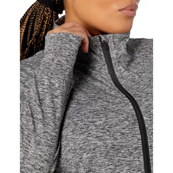 Amazon Essentials Womens Brushed Tech Stretch FullZip Jacket Available in Plus SizeDark Grey Space Dye