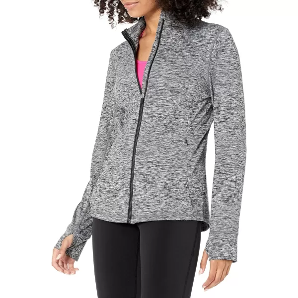 Amazon Essentials Womens Brushed Tech Stretch FullZip Jacket Available in Plus SizeDark Grey Space Dye