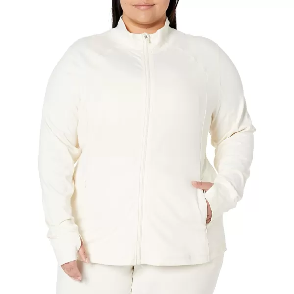 Amazon Essentials Womens Brushed Tech Stretch FullZip Jacket Available in Plus SizeIvory