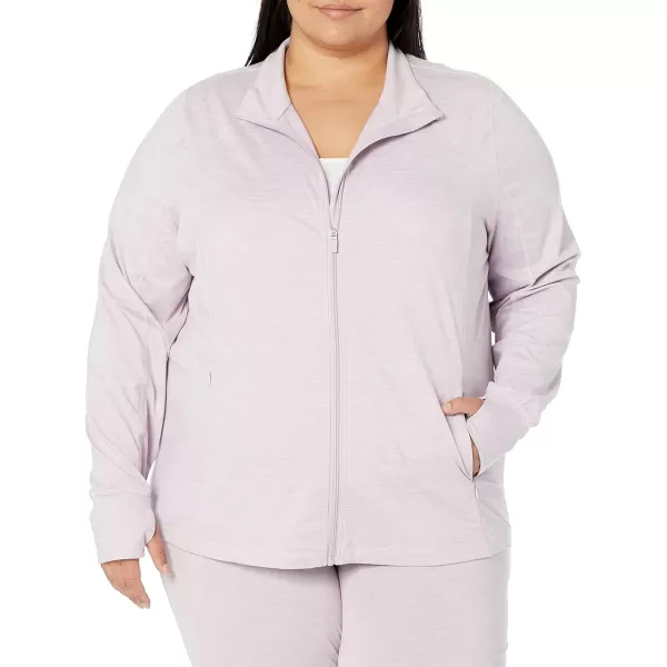 Amazon Essentials Womens Brushed Tech Stretch FullZip Jacket Available in Plus SizeLavender Space Dye