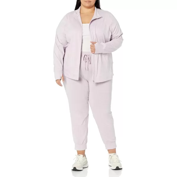 Amazon Essentials Womens Brushed Tech Stretch FullZip Jacket Available in Plus SizeLavender Space Dye