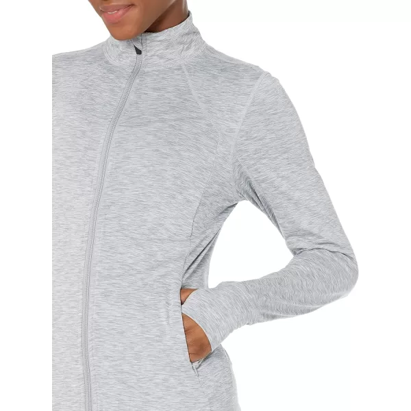 Amazon Essentials Womens Brushed Tech Stretch FullZip Jacket Available in Plus SizeLight Grey Space Dye