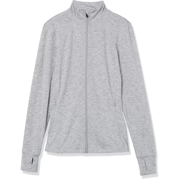 Amazon Essentials Womens Brushed Tech Stretch FullZip Jacket Available in Plus SizeLight Grey Space Dye