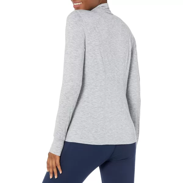 Amazon Essentials Womens Brushed Tech Stretch FullZip Jacket Available in Plus SizeLight Grey Space Dye