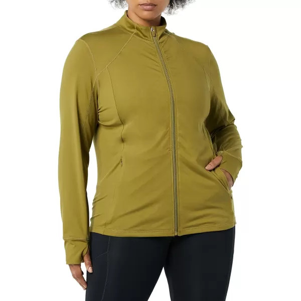 Amazon Essentials Womens Brushed Tech Stretch FullZip Jacket Available in Plus SizeLight Olive