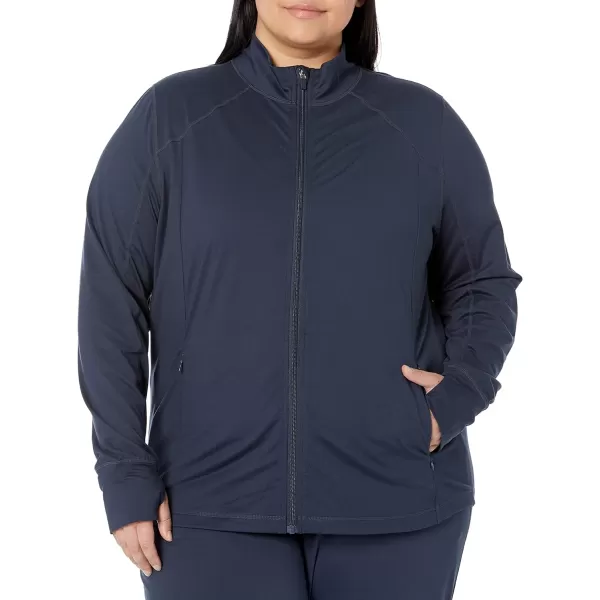 Amazon Essentials Womens Brushed Tech Stretch FullZip Jacket Available in Plus SizeNavy