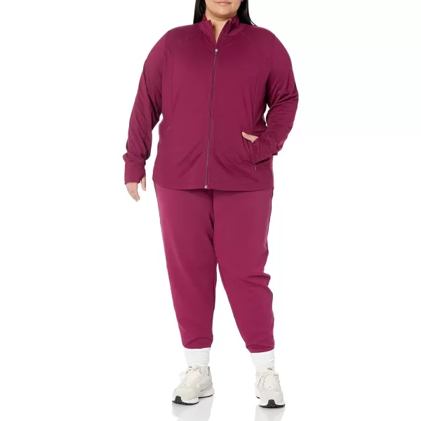 Amazon Essentials Womens Brushed Tech Stretch FullZip Jacket Available in Plus SizePlum