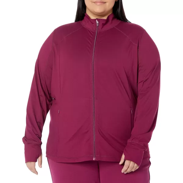 Amazon Essentials Womens Brushed Tech Stretch FullZip Jacket Available in Plus SizePlum