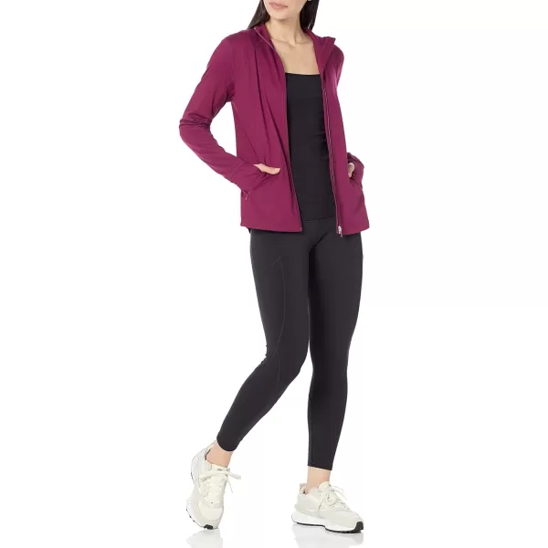 Amazon Essentials Womens Brushed Tech Stretch FullZip Jacket Available in Plus SizePlum