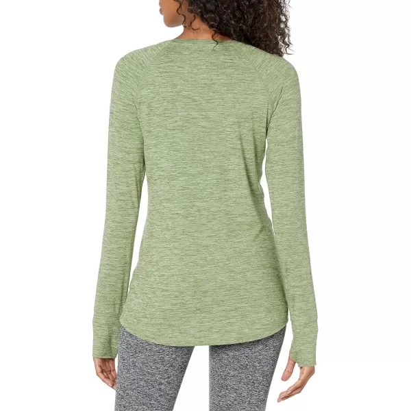 Amazon Essentials Womens Brushed Tech Stretch LongSleeve Crewneck Shirt Available in Plus SizeArmy Green