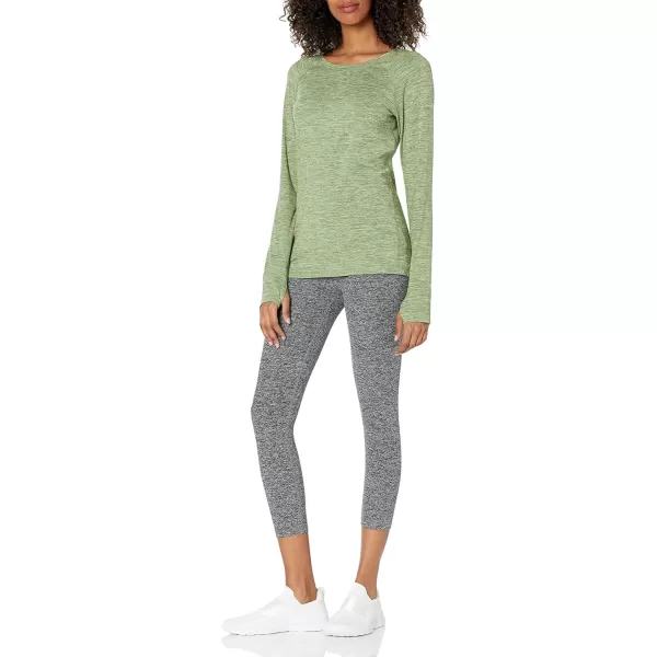 Amazon Essentials Womens Brushed Tech Stretch LongSleeve Crewneck Shirt Available in Plus SizeArmy Green