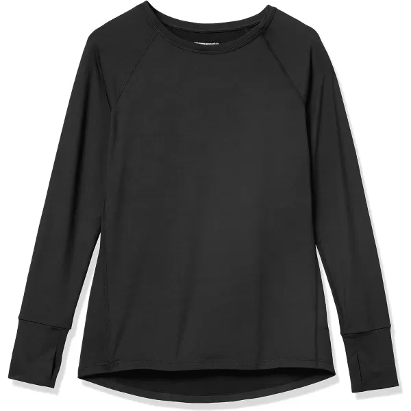 Amazon Essentials Womens Brushed Tech Stretch LongSleeve Crewneck Shirt Available in Plus SizeBlack