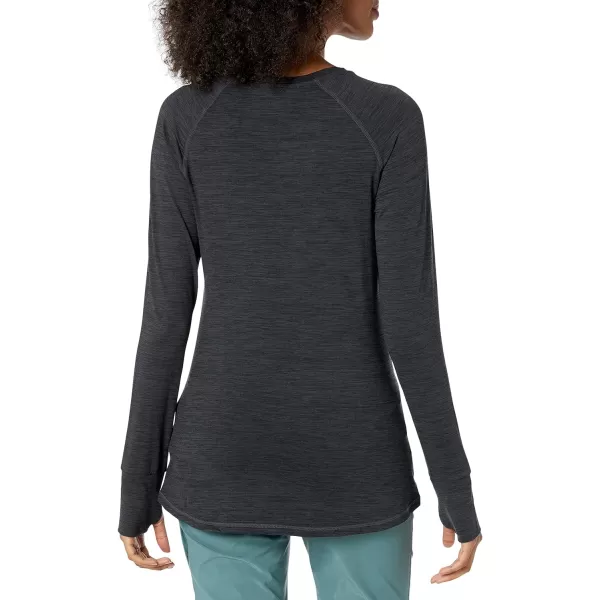 Amazon Essentials Womens Brushed Tech Stretch LongSleeve Crewneck Shirt Available in Plus SizeBlackSpace Dye