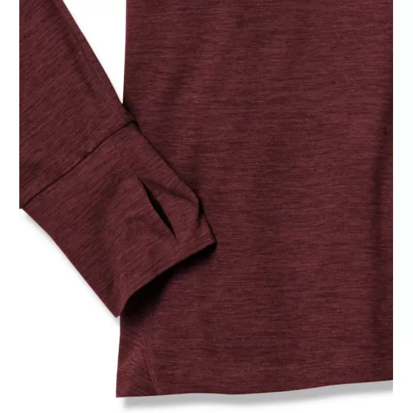 Amazon Essentials Womens Brushed Tech Stretch LongSleeve Crewneck Shirt Available in Plus SizeBurgundy Space Dye