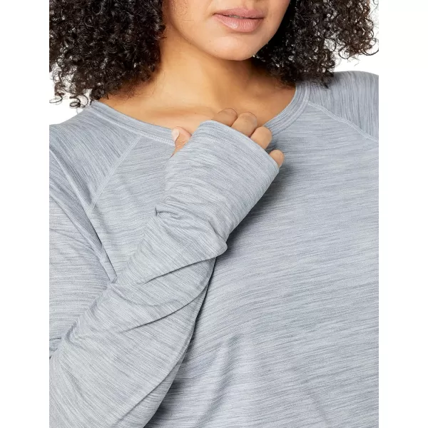 Amazon Essentials Womens Brushed Tech Stretch LongSleeve Crewneck Shirt Available in Plus SizeGrey