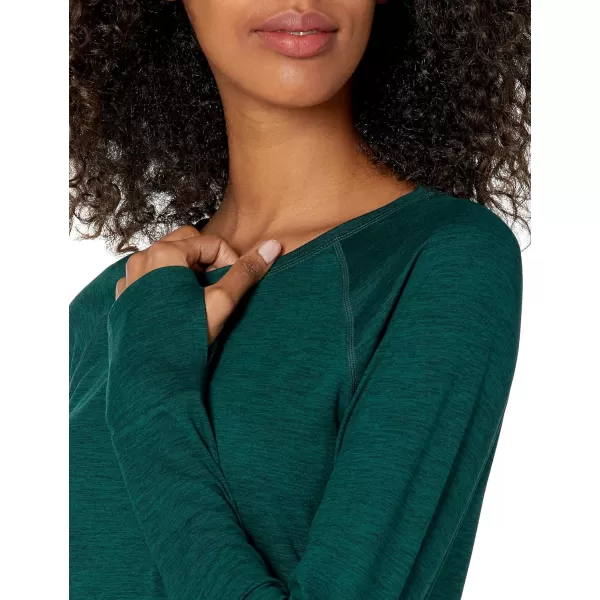 Amazon Essentials Womens Brushed Tech Stretch LongSleeve Crewneck Shirt Available in Plus SizeJade Green