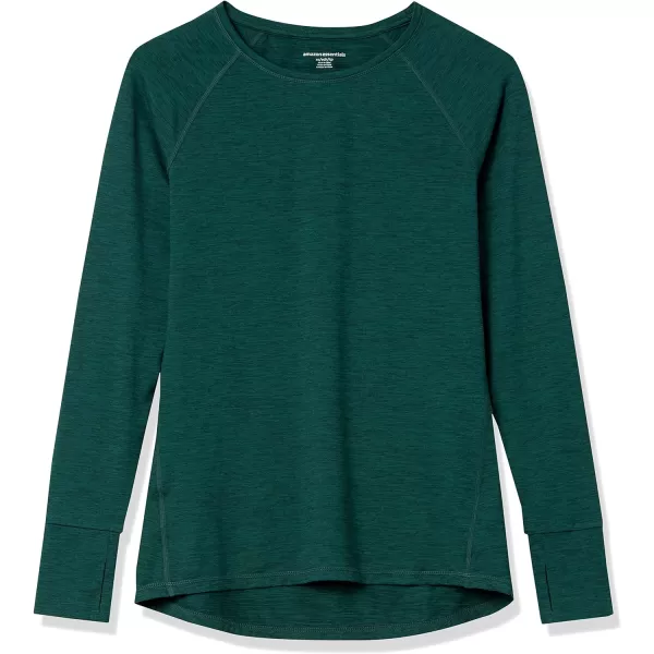 Amazon Essentials Womens Brushed Tech Stretch LongSleeve Crewneck Shirt Available in Plus SizeJade Green