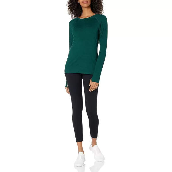 Amazon Essentials Womens Brushed Tech Stretch LongSleeve Crewneck Shirt Available in Plus SizeJade Green