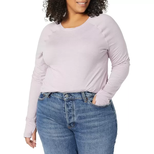 Amazon Essentials Womens Brushed Tech Stretch LongSleeve Crewneck Shirt Available in Plus SizeLavender