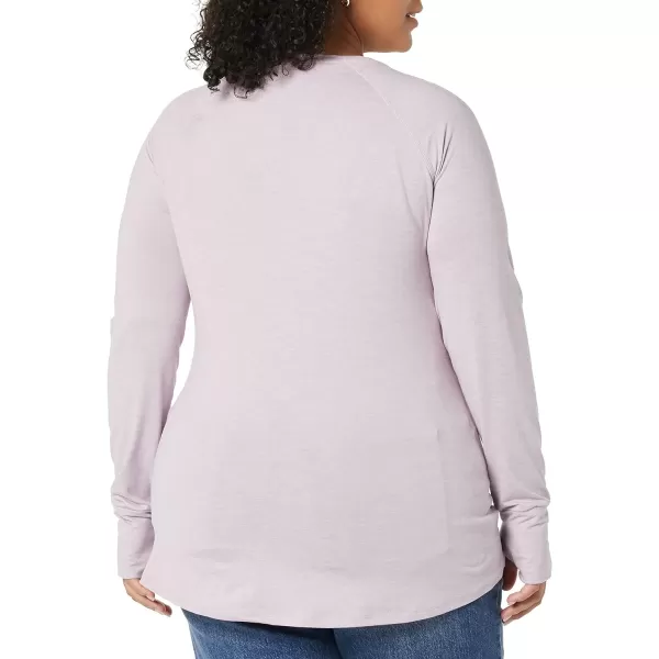 Amazon Essentials Womens Brushed Tech Stretch LongSleeve Crewneck Shirt Available in Plus SizeLavender