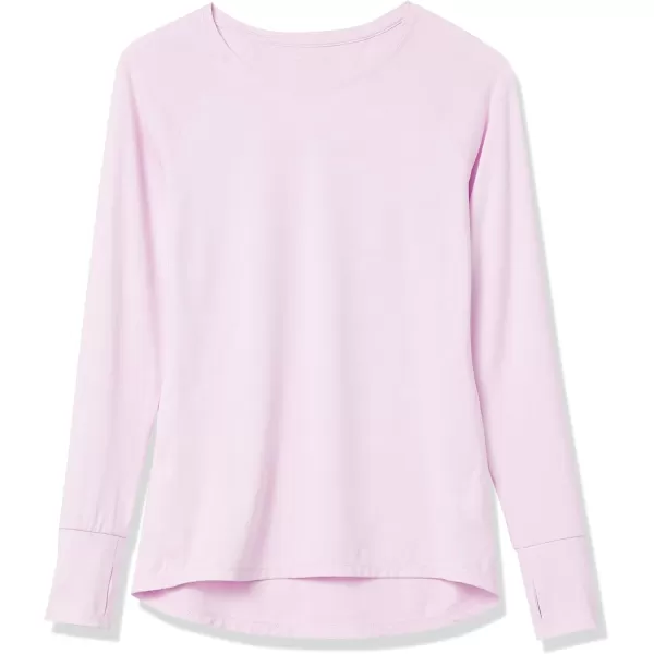 Amazon Essentials Womens Brushed Tech Stretch LongSleeve Crewneck Shirt Available in Plus SizePale Pink