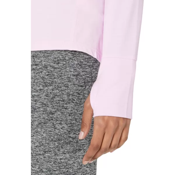 Amazon Essentials Womens Brushed Tech Stretch LongSleeve Crewneck Shirt Available in Plus SizePale Pink