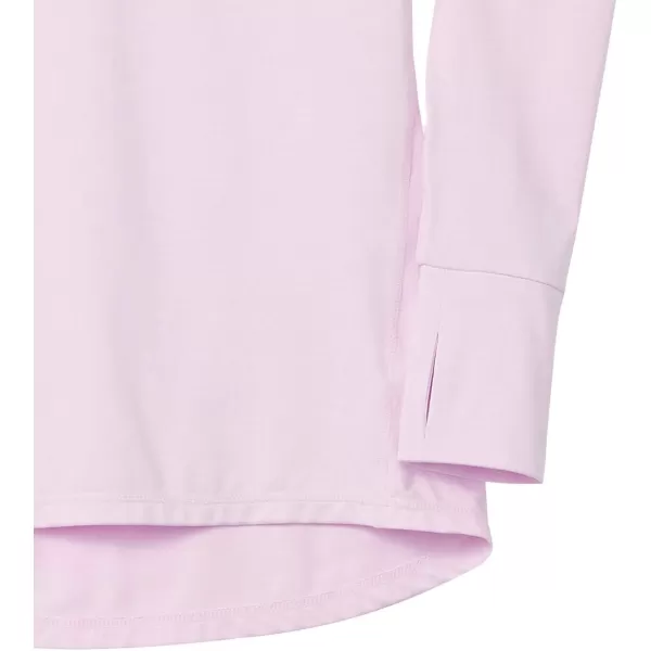 Amazon Essentials Womens Brushed Tech Stretch LongSleeve Crewneck Shirt Available in Plus SizePale Pink