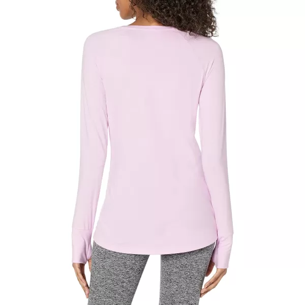 Amazon Essentials Womens Brushed Tech Stretch LongSleeve Crewneck Shirt Available in Plus SizePale Pink