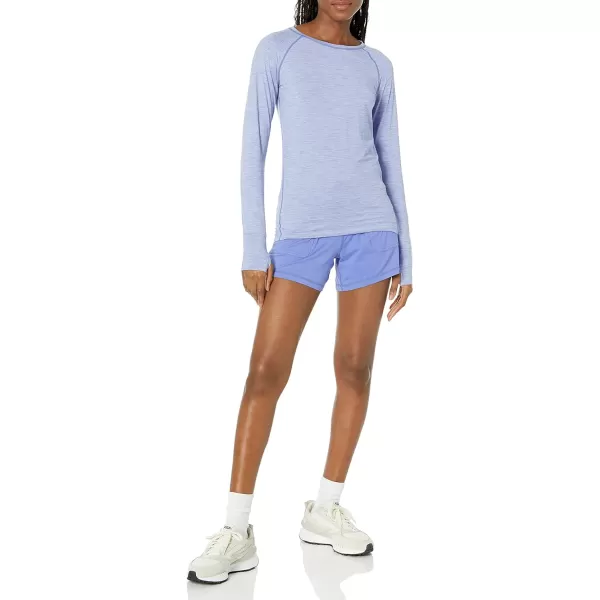 Amazon Essentials Womens Brushed Tech Stretch LongSleeve Crewneck Shirt Available in Plus SizePurple Space Dye