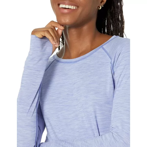 Amazon Essentials Womens Brushed Tech Stretch LongSleeve Crewneck Shirt Available in Plus SizePurple Space Dye