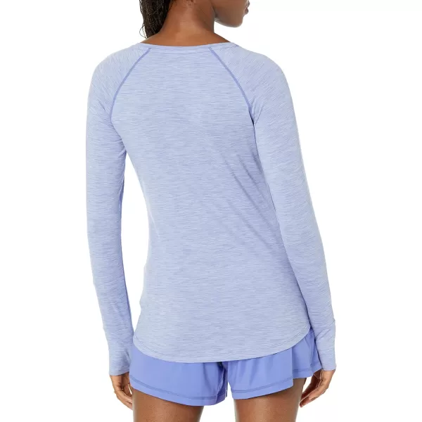 Amazon Essentials Womens Brushed Tech Stretch LongSleeve Crewneck Shirt Available in Plus SizePurple Space Dye