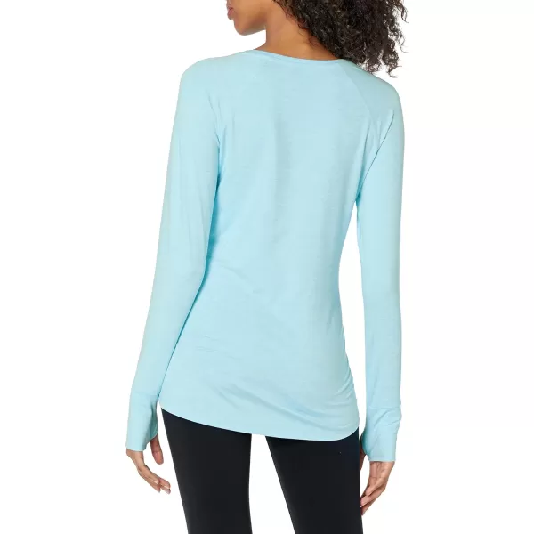 Amazon Essentials Womens Brushed Tech Stretch LongSleeve Crewneck Shirt Available in Plus SizeSky Blue