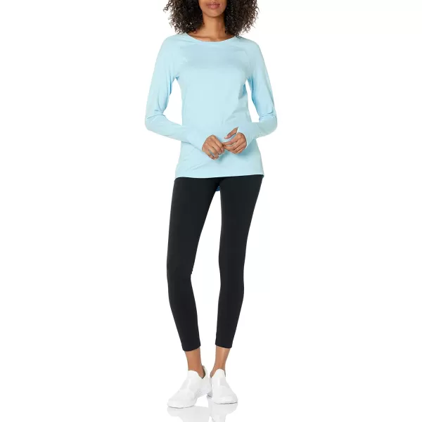 Amazon Essentials Womens Brushed Tech Stretch LongSleeve Crewneck Shirt Available in Plus SizeSky Blue