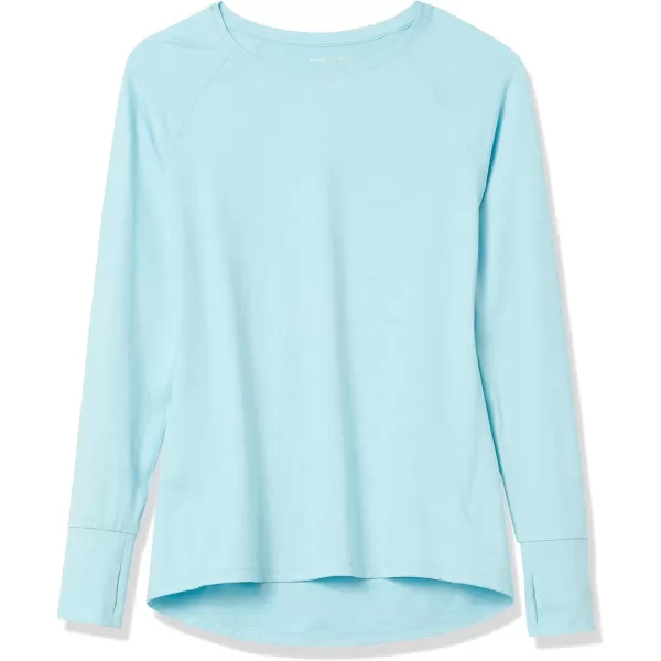 Amazon Essentials Womens Brushed Tech Stretch LongSleeve Crewneck Shirt Available in Plus SizeSky Blue