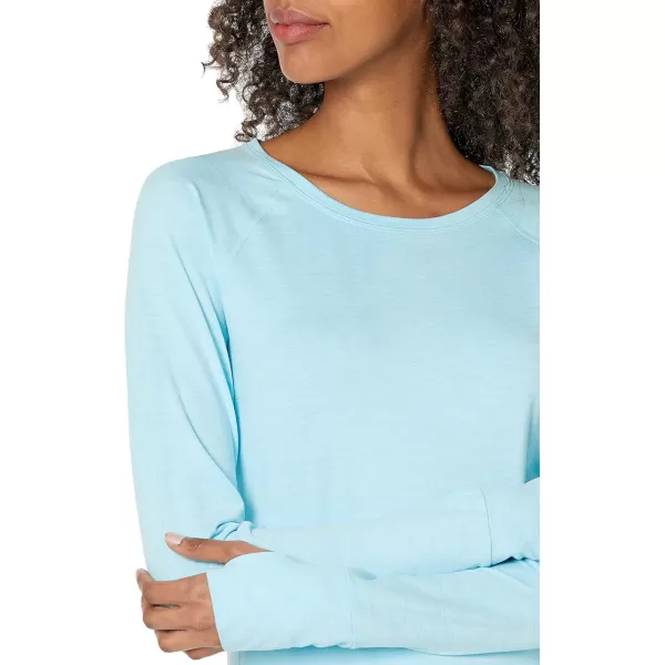 Amazon Essentials Womens Brushed Tech Stretch LongSleeve Crewneck Shirt Available in Plus SizeSky Blue